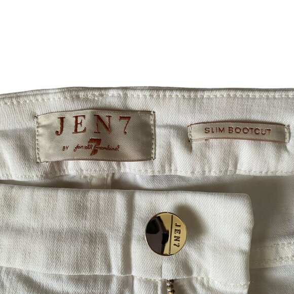 Jen7 by 7 for all mankind women's white long slim bootcut denim jeans size 14 - Picture 8 of 13
